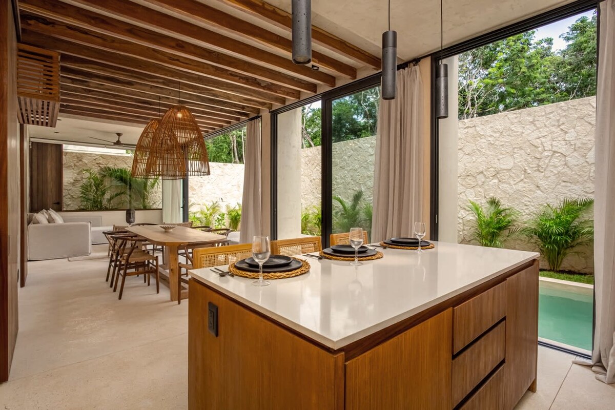 Private pool area with surrounding tropical vegetation at Luxury Jungle VIBE Tulum