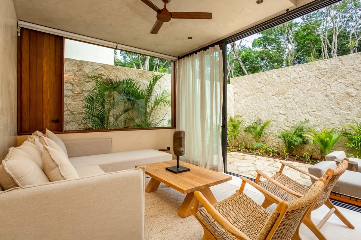 Third bathroom with walk-in shower at Luxury Jungle VIBE Tulum villa
